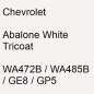 Preview: Chevrolet, Abalone White Tricoat, WA472B / WA485B / GE8 / GP5.